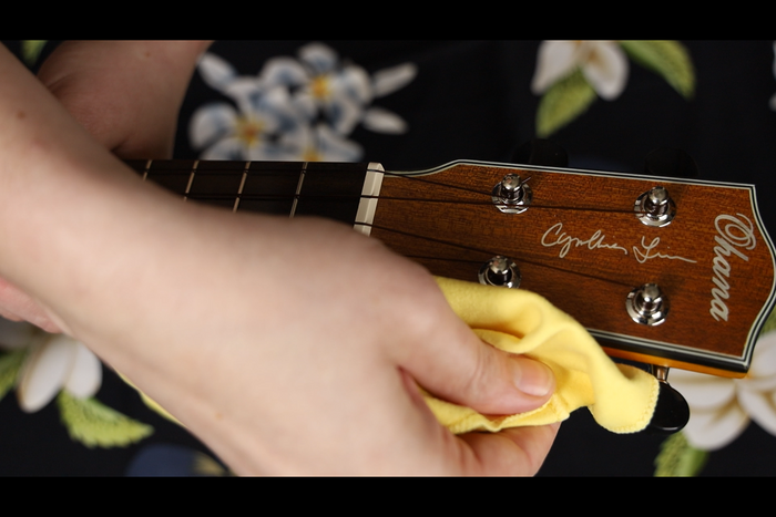 Ohana Cynthia Lin Ukulele Being Cleaned