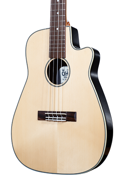 Ohana Baritone BK-70RB Solid Spruce Top, Round Composite Back