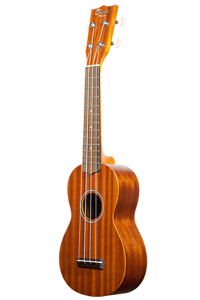 Front view of SK‑10 soprano ukulele with mahogany body