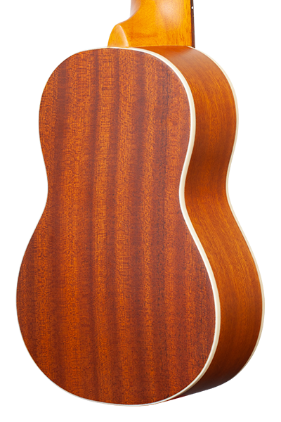 Solid mahogany back and sides of Ohana SK-21 ukulele