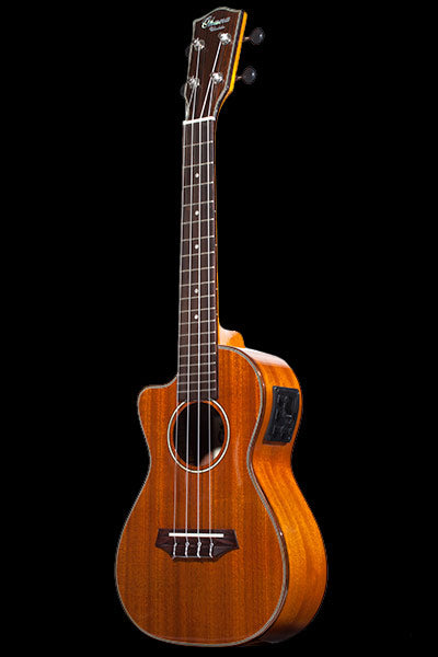 ohana left handed concert ukulele ck-35gce-lh front