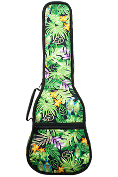 Ohana Ukuleles UB-XXAG Green Tropical Print Gig Bag - Ohana Music